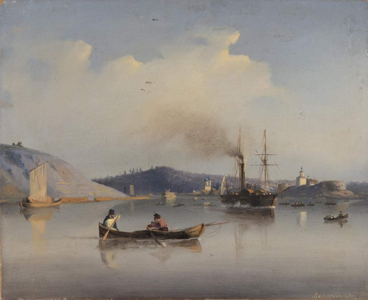 Старая Ладога. Никольский монастырь и крепость святого Георгия, Lev Lagorio, 1843