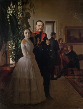 Portrait of Infantry General Yakov Rostovtsev, his Wife Vera Rostovtseva, nee Emin, Sons Nikolai Rostovtsev and Mikhail Rostovtsev and Daughter Alexandra Rostovtseva