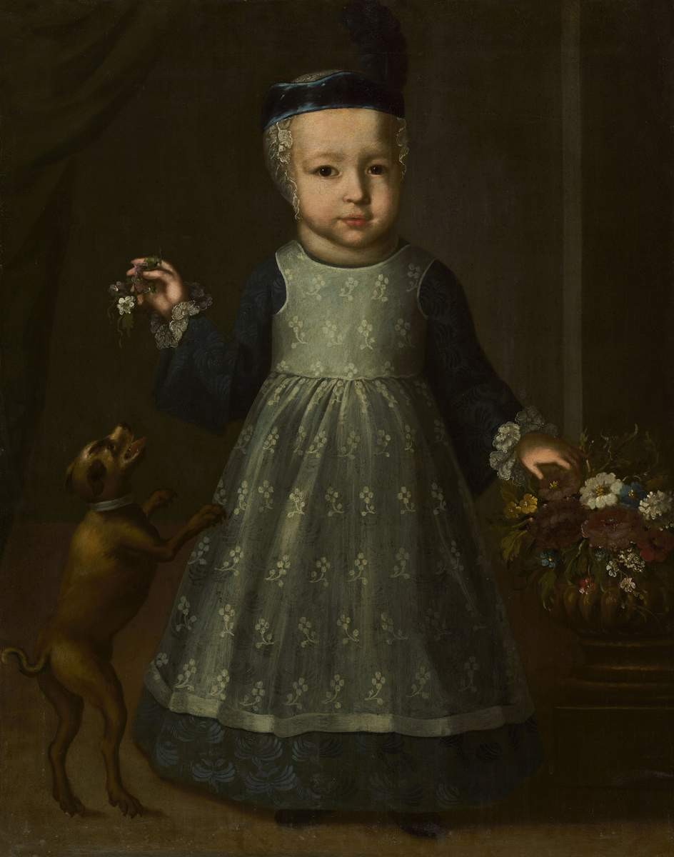 Портрет ребенка с собакой, mid-18th century
