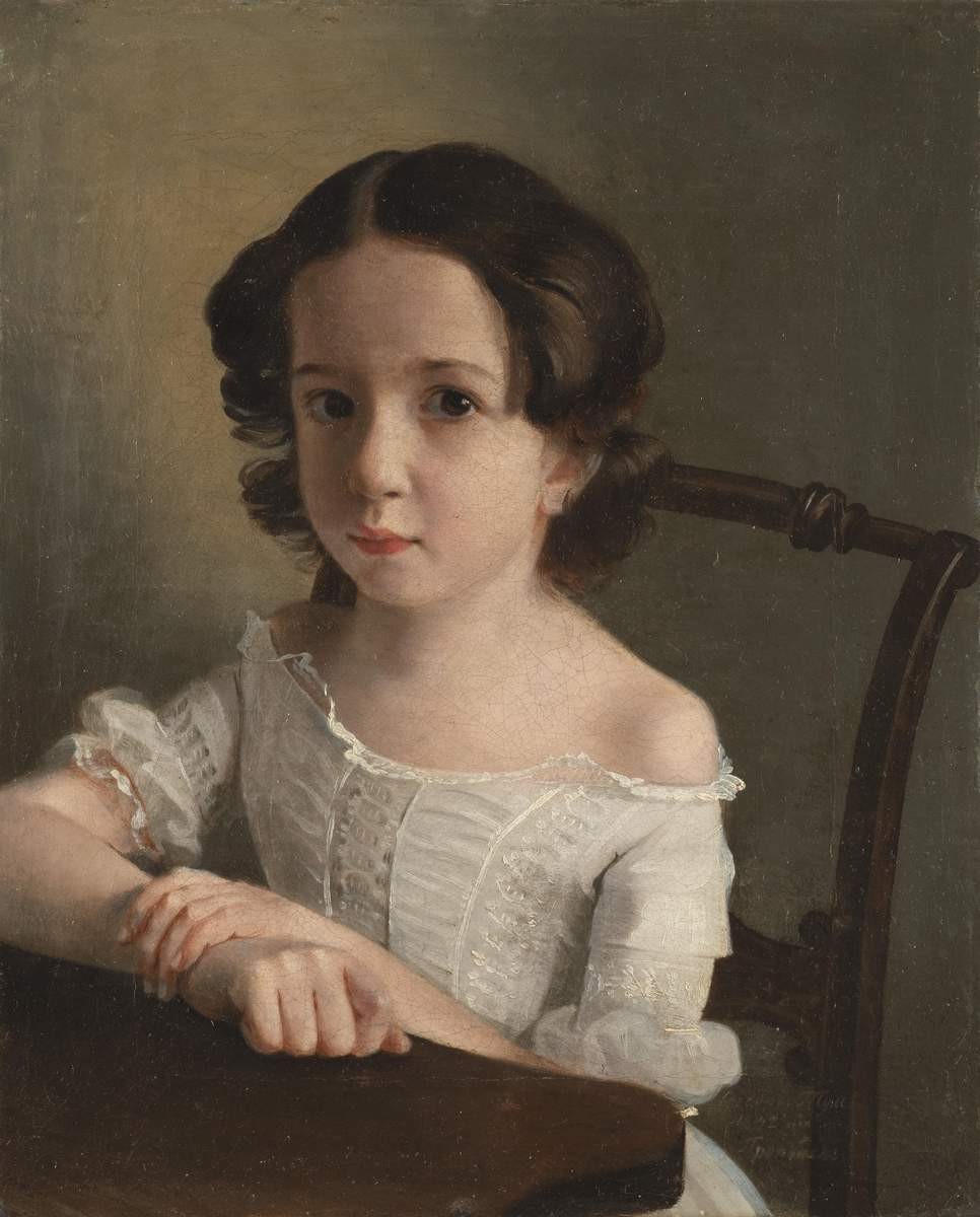 Портрет девочки, сидящей на стуле, Fedor Tulov, 1842