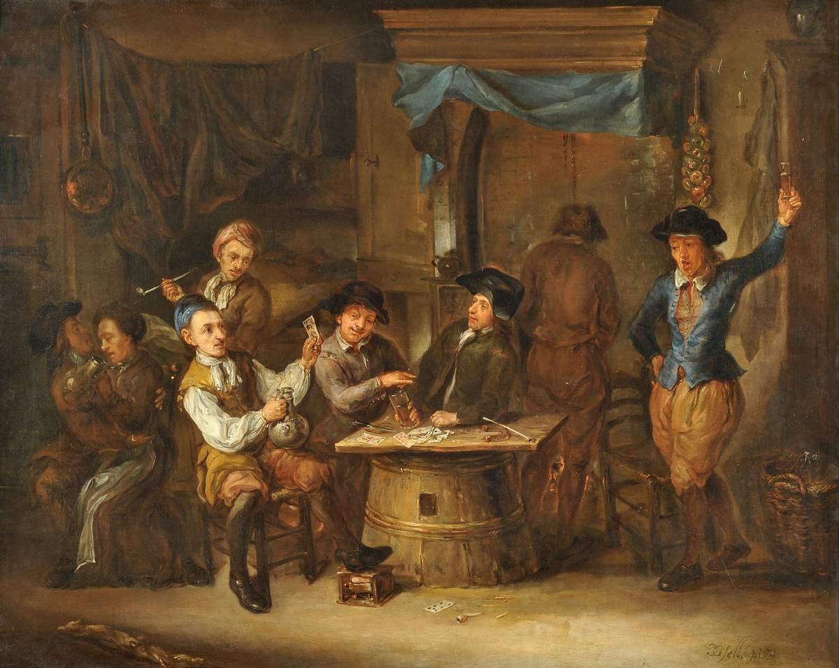Интерьер со сценой игры в карты, Georg Gsell, Не позднее начала XVIII в