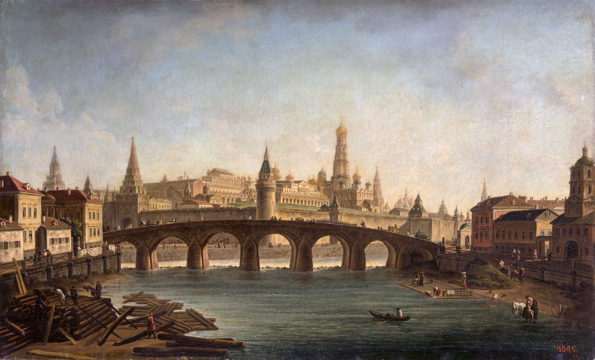 Вид Московского Кремля со стороны Каменного моста, Fyodor Alekseyev, between 1800 and 1810