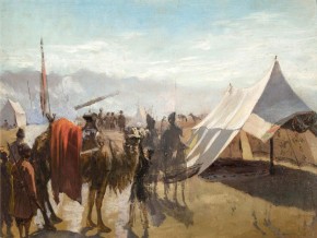 Лагерь у второй Муганлинской переправы через реку Алазань