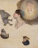 Голова невесты. Голова старухи. Кошка. Пудель. Младенец с крестом