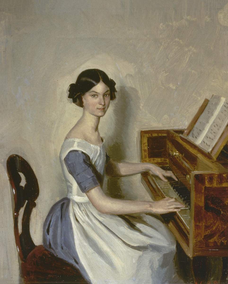 Портрет Н. П. Жданович за фортепьяно, Pavel Fedotov, 1849
