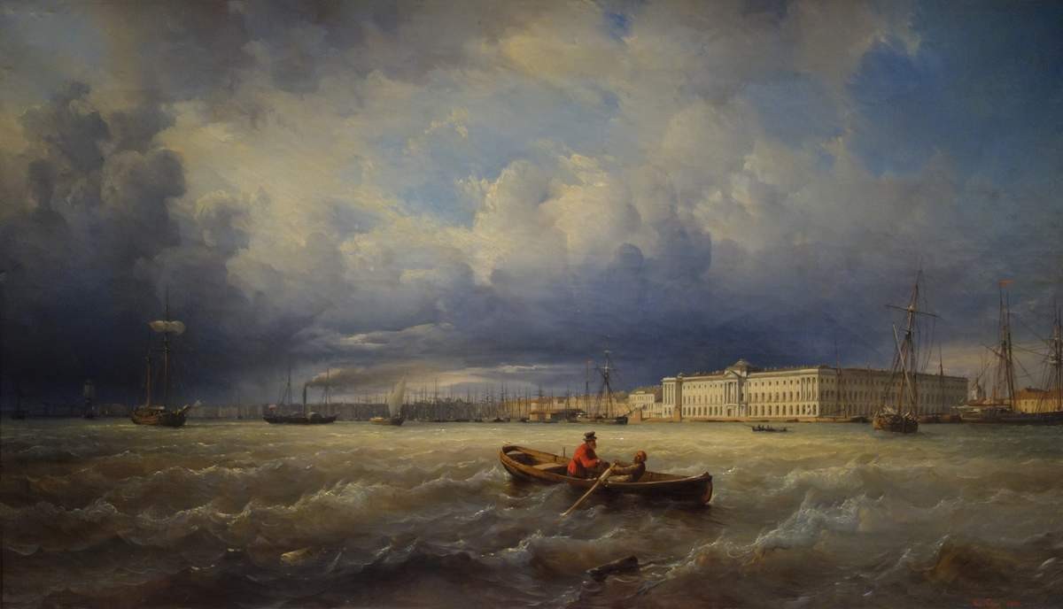 Вид на Неву и Академию художеств, Ferdinand Victor Perrot, 1840