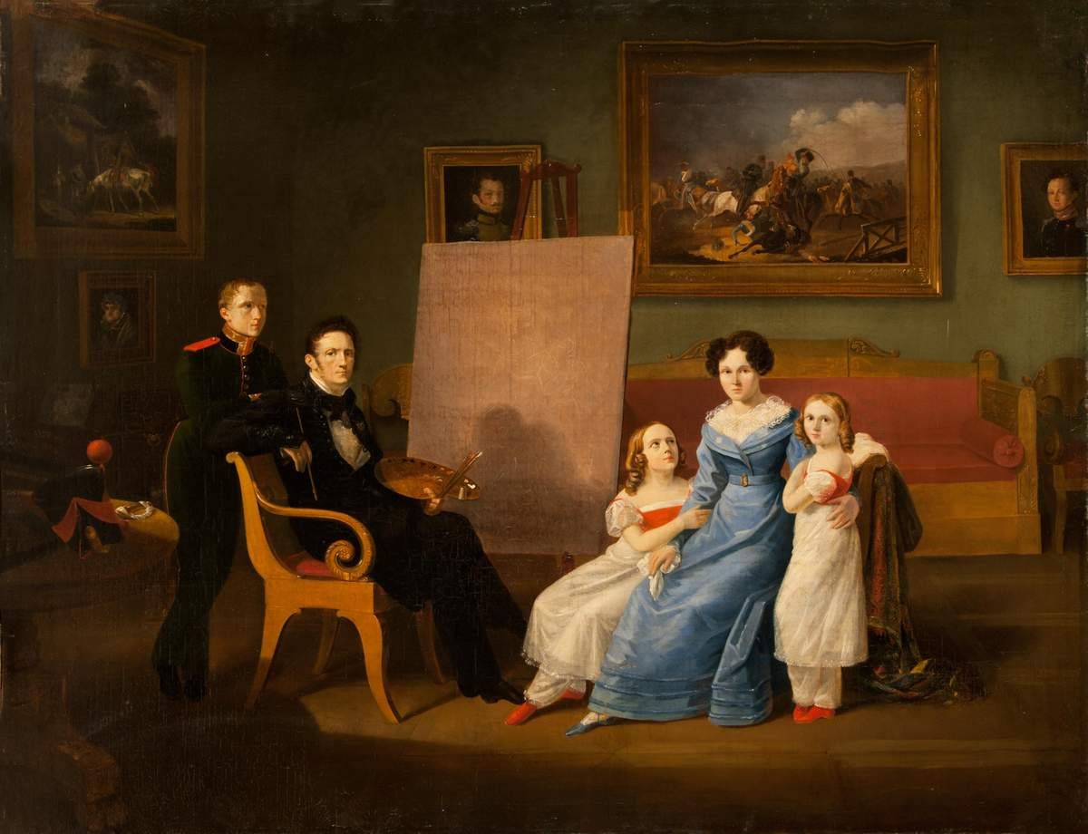 Семейный портрет художника, Avgust Osipovich Dezarno, no later than 1827
