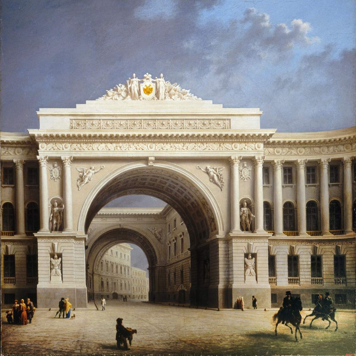 Арка здания Главного штаба со стороны Дворцовой площади, Antonio Kanoppi, c. 1827