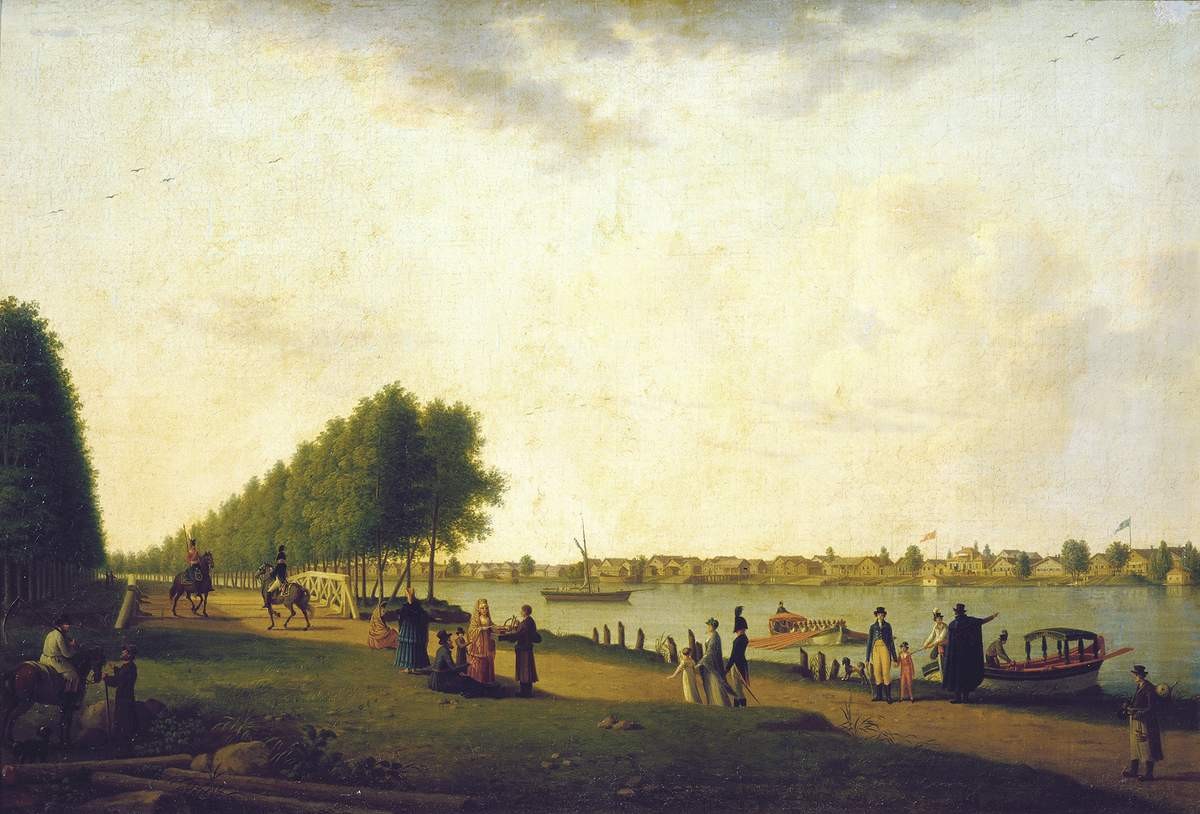 Вид с Каменного острова на Новую деревню, Patersen Benyamin, 1801