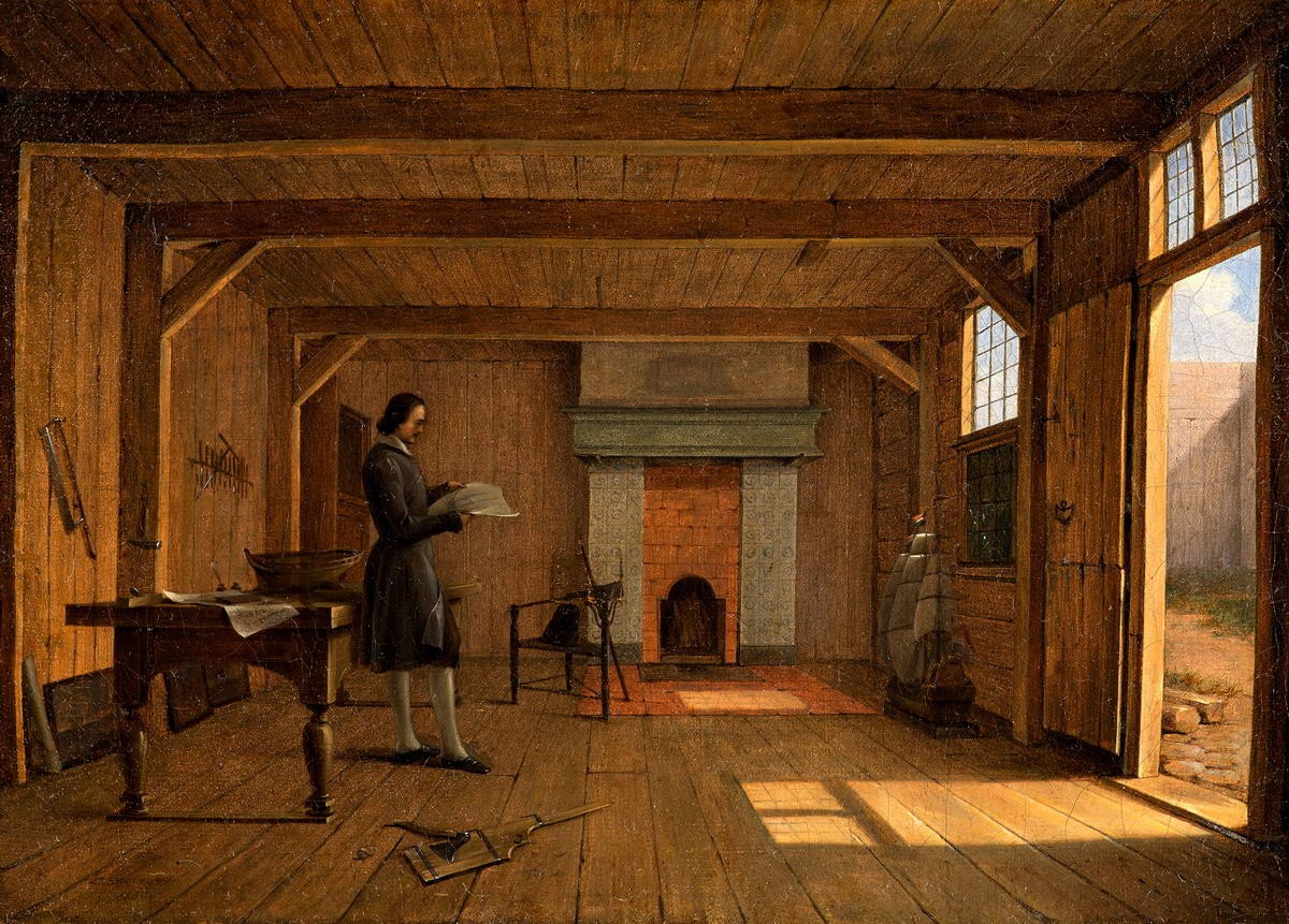 Петр I в своей мастерской в Саардаме, Grigory Chernetsov, 1837