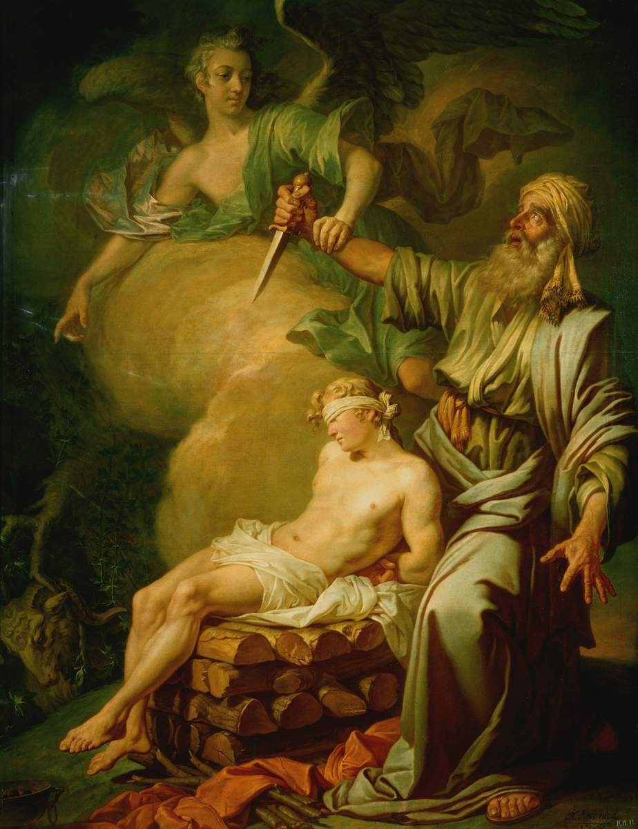 Авраам приносит в жертву сына своего Исаака, Anton Losenko, 1765