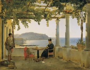 На веранде (на острове Иския?)