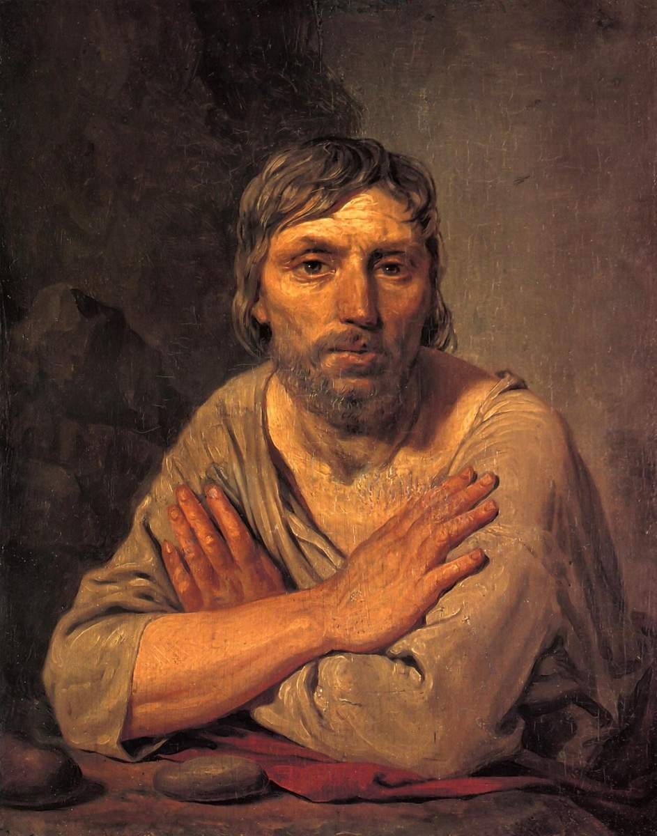 Крестьянин со скрещенными руками, Alexey Venetsianov, 1810s