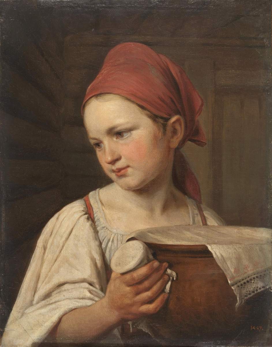 Молочница (Крестьянка с подойником), Alexey Venetsianov, no later than 1826