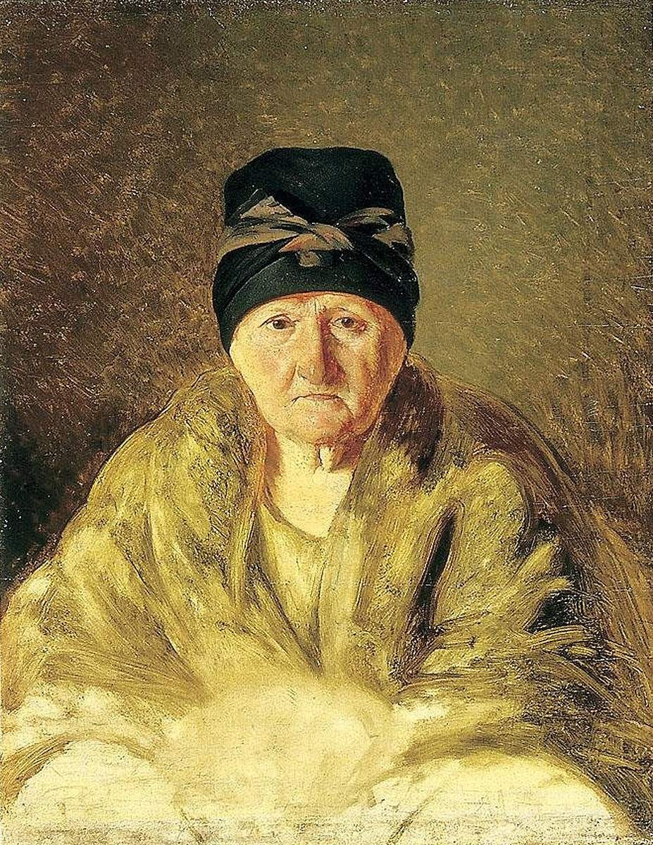Старая няня в шлычке, Alexey Venetsianov, 1829