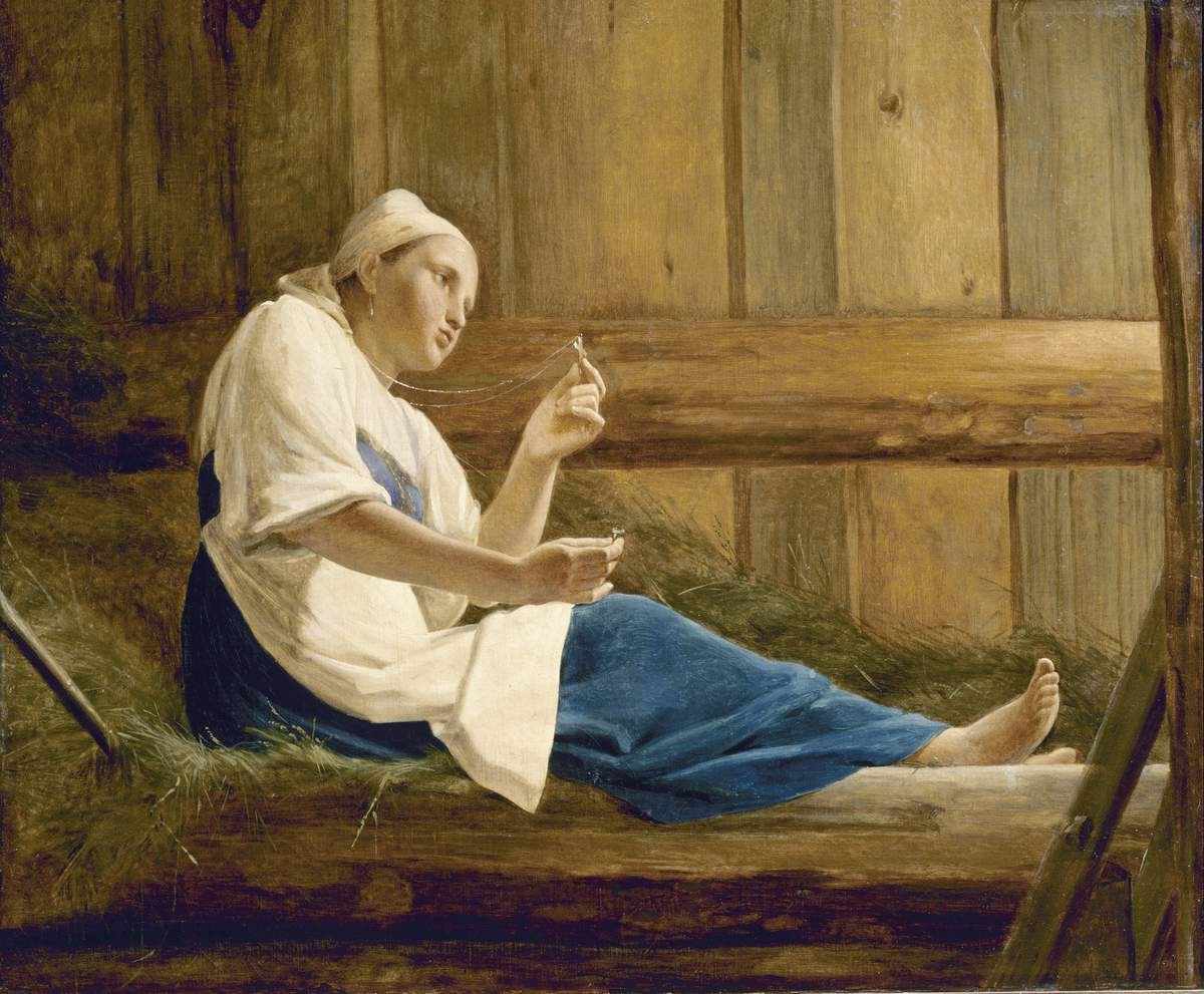Девушка на сеннике, Alexey Venetsianov, 1830s