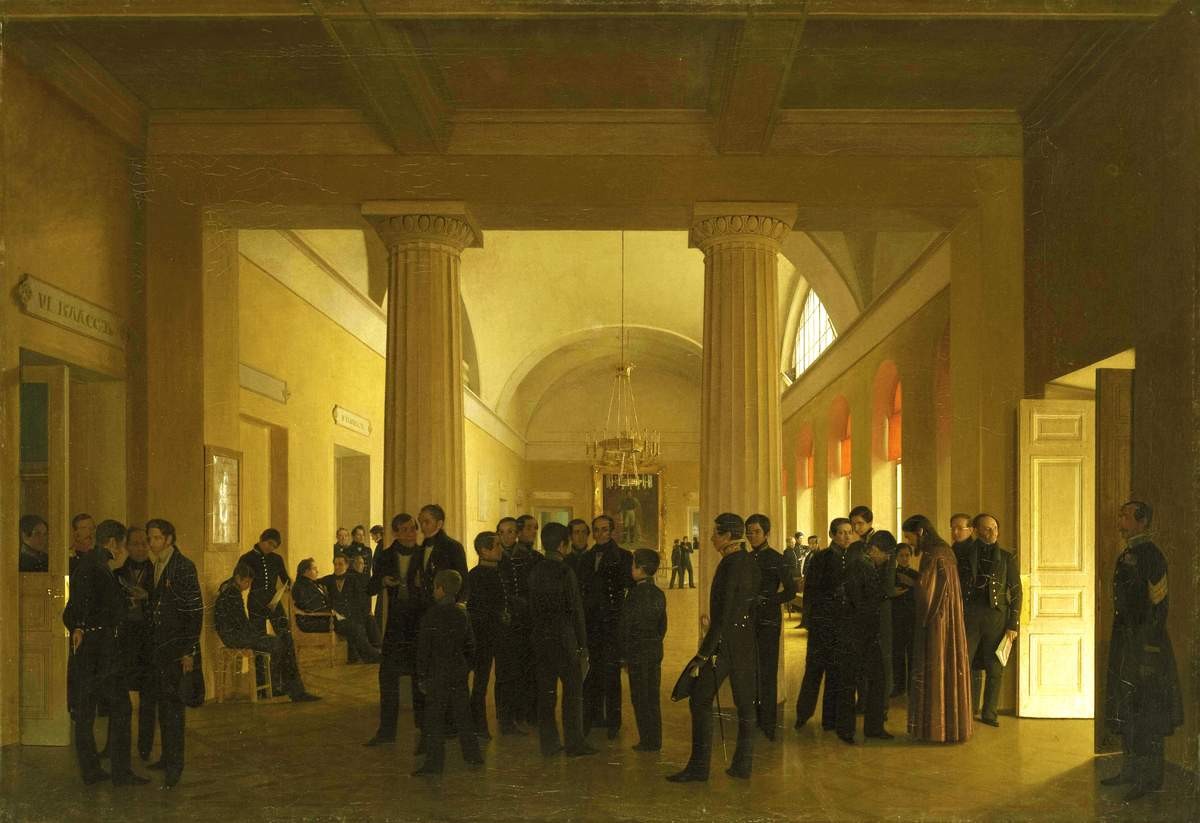 Зал Училища правоведения с группой учителей и воспитанников, Sergey Zaryanko, 1840