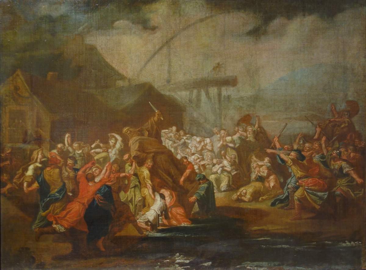 Новгородцы, ниспровергающие Перуна, Ivan Akimovich Akimov, late 18th – early 19th century