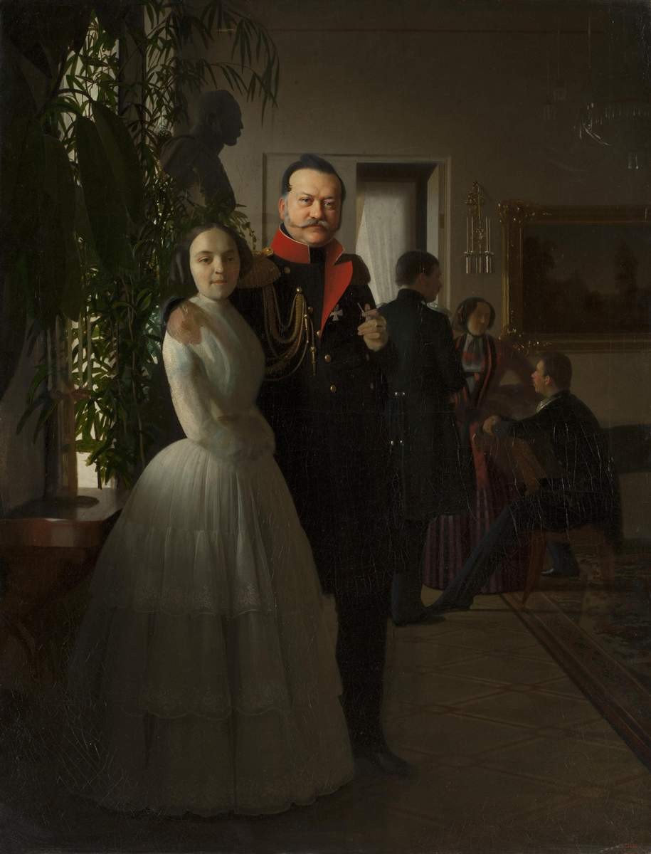 Портрет семьи Ростовцевых, Sergey Zaryanko, no earlier than 1850 – no later than 1854