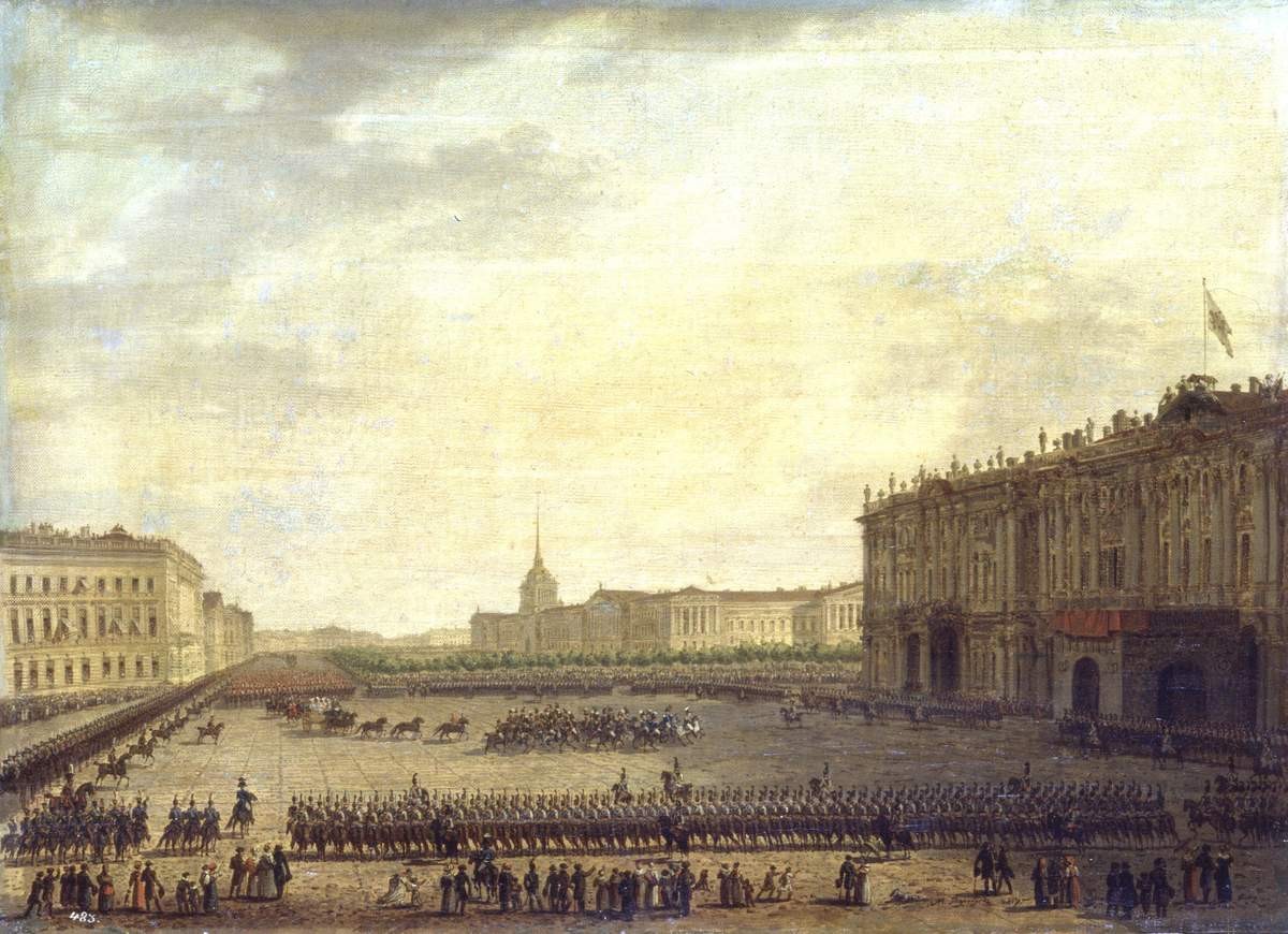 Парад на Дворцовой площади в Петербурге, Maxim Vorobiev, 1817