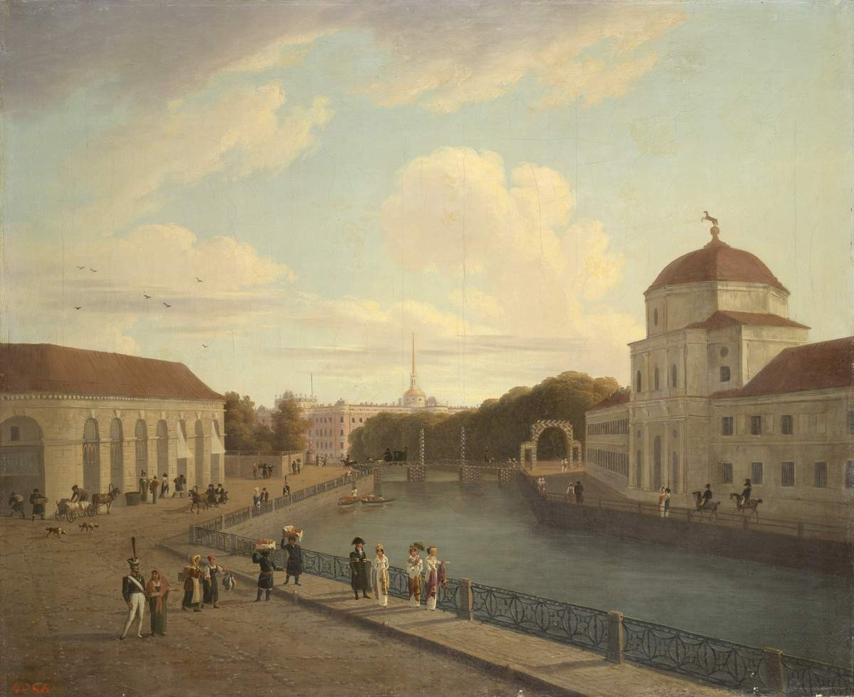 Вид Михайловского замка в Петербурге, Andrey Yefimovich Martynov, 1815