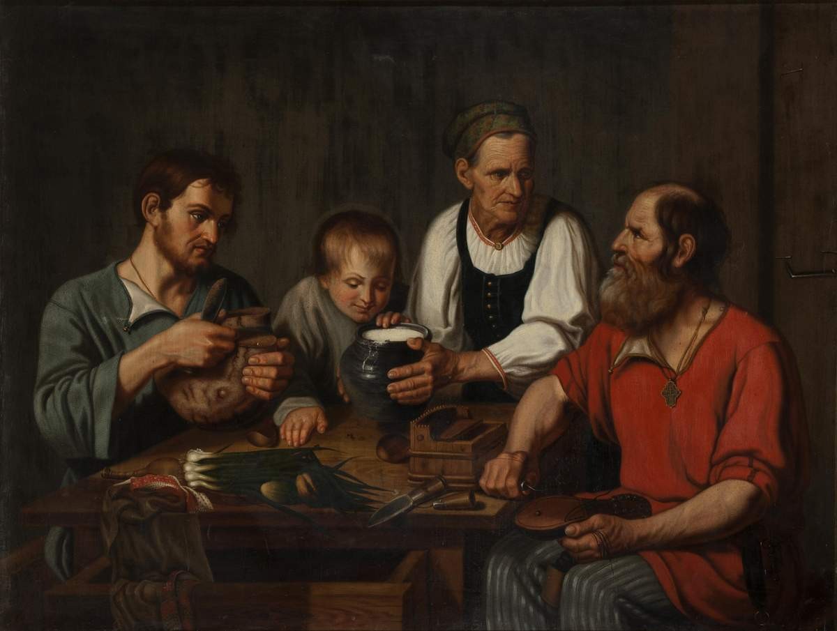 Крестьянское семейство перед обедом, Sokolov, 1831