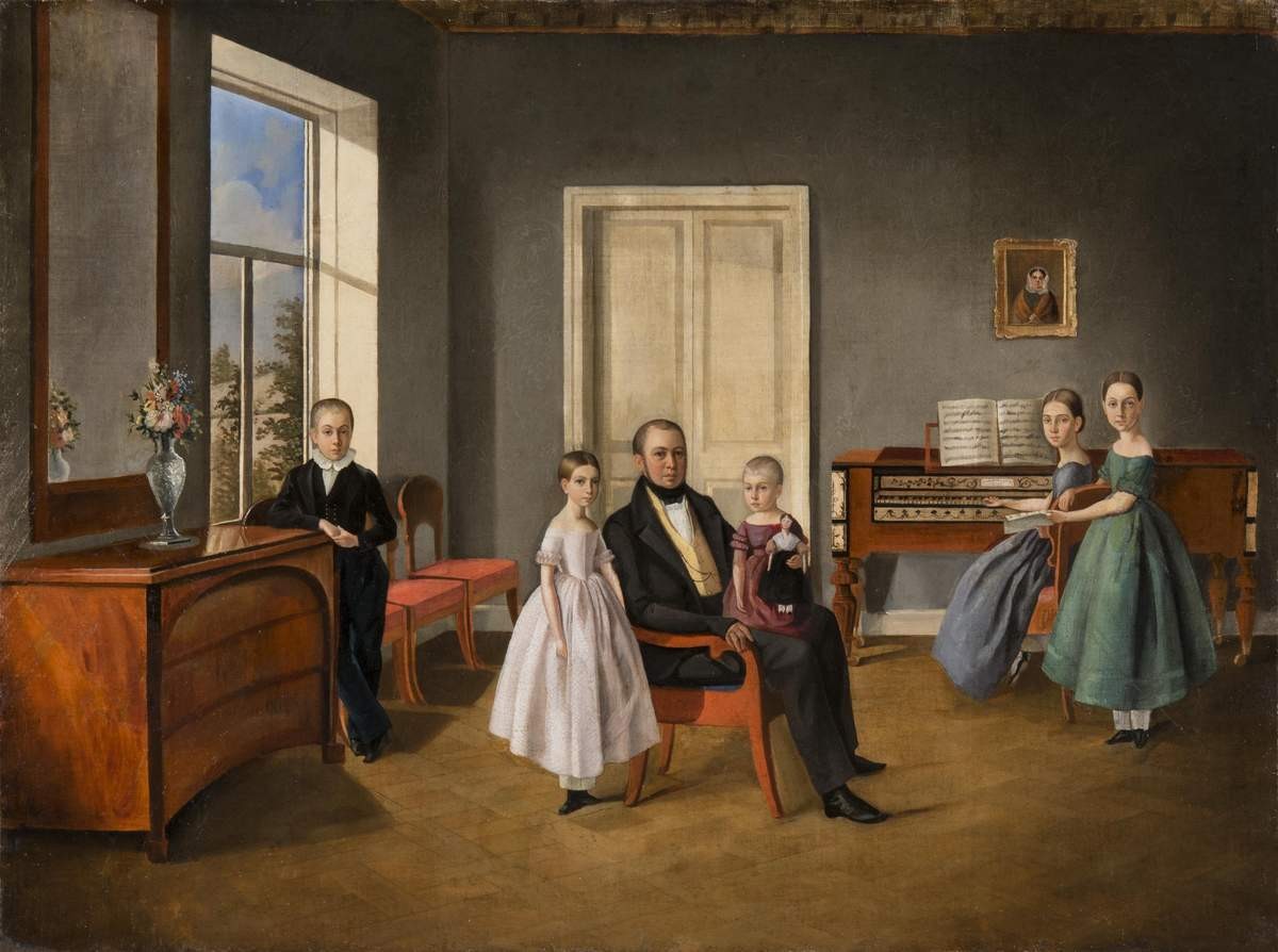 Семейный портрет в интерьере, 1840s