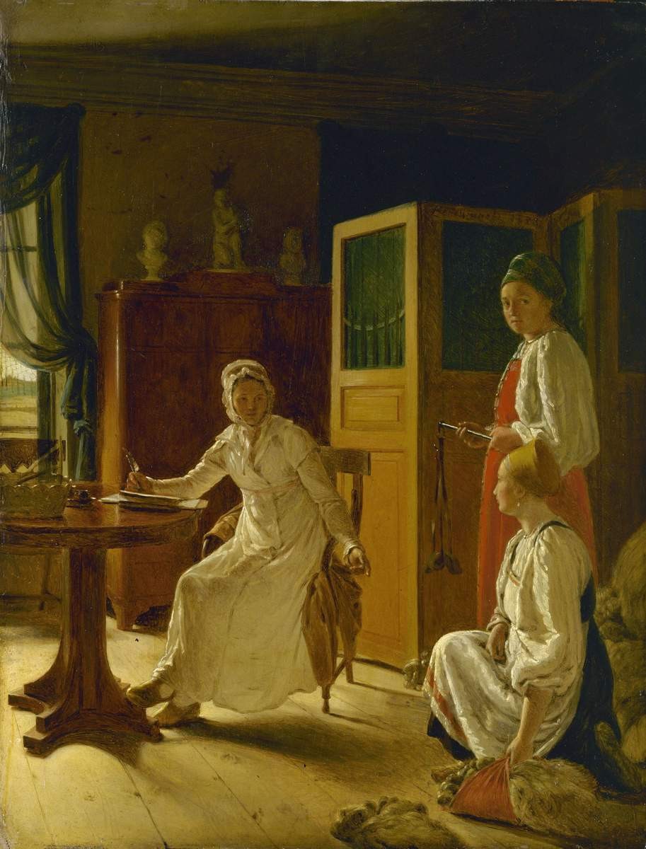 Утро помещицы, Alexey Venetsianov, 1823