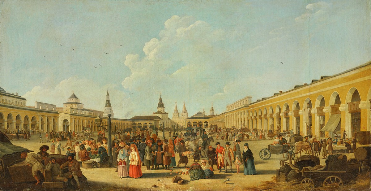 Вид Красной площади в Москве, Gérard de la Barthe, 1795