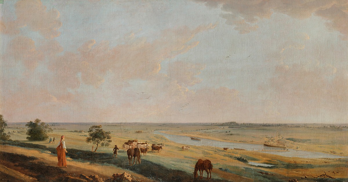 Вид на Царицынское поле в окрестностях Коломенского под Москвой, Gérard de la Barthe, 1798