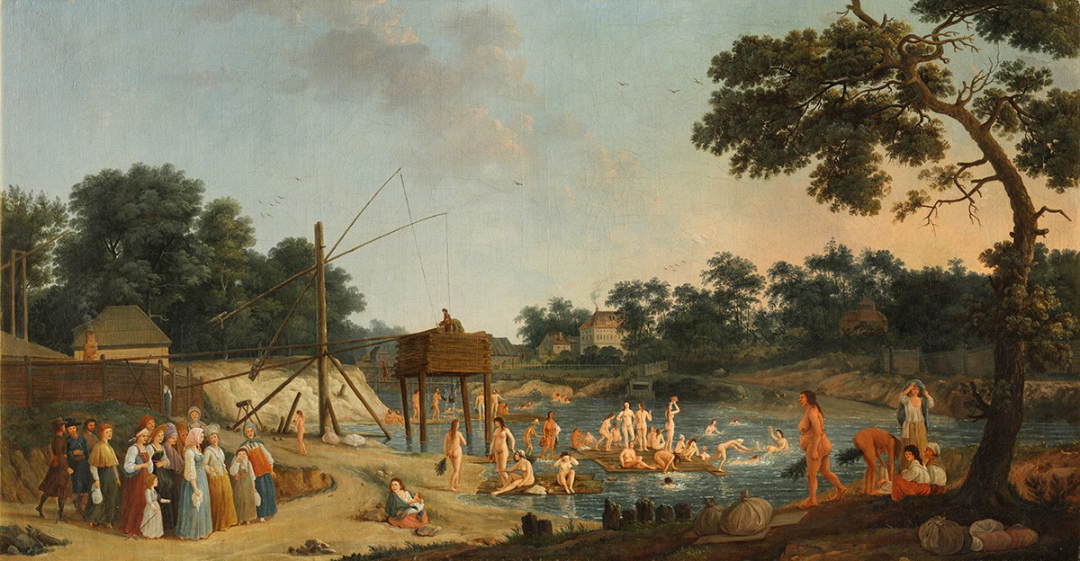 Вид Серебренических бань в Москве, Gérard de la Barthe, 1796