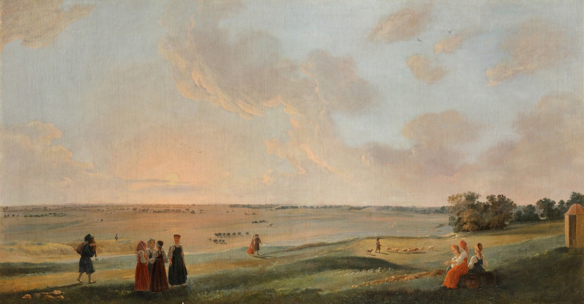 Вид в окрестностях Коломенского под Москвой, Gérard de la Barthe, 1798