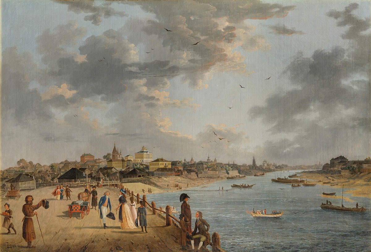 Вид Яузского моста и дома Шапкина в Москве, Gérard de la Barthe, 1797