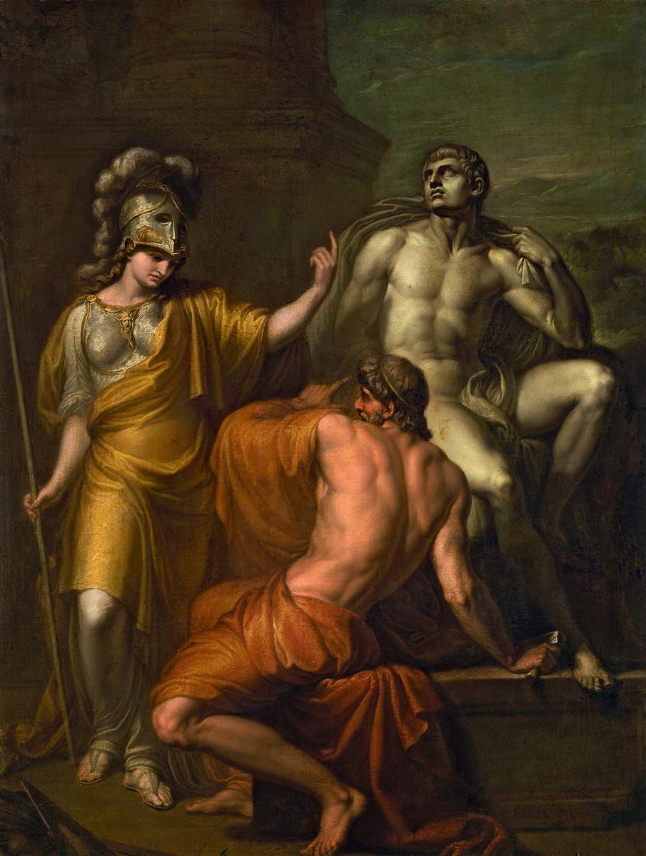 Прометей делает скульптуру по приказанию Минервы, Ivan Akimovich Akimov, 1775