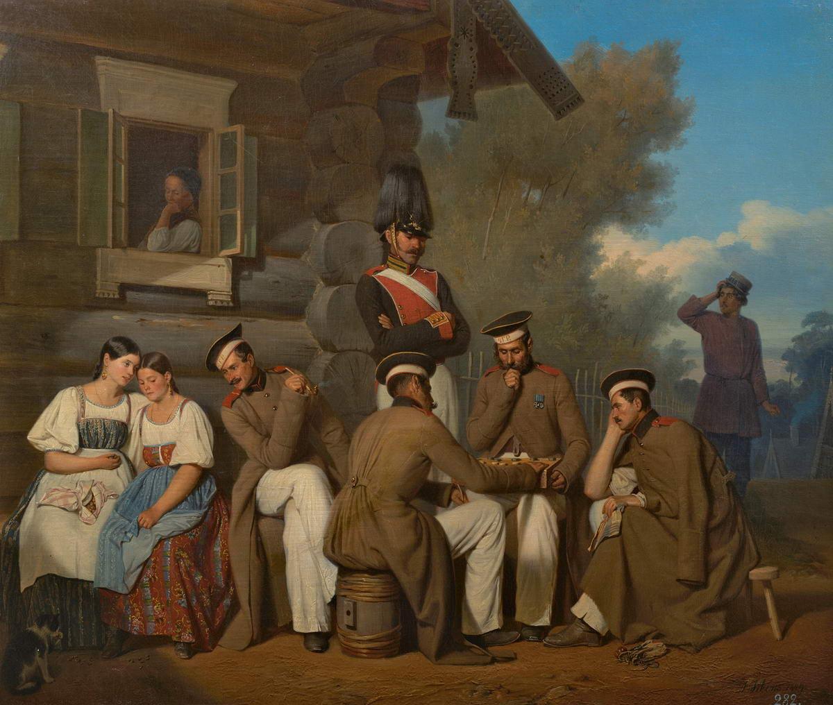 Солдатская бытовая сценка, Adolf Jebens, 1849