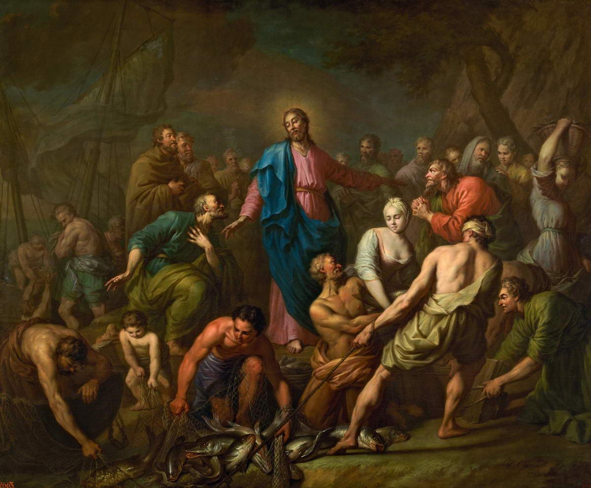 Чудесный улов рыбы, Anton Losenko, 1762