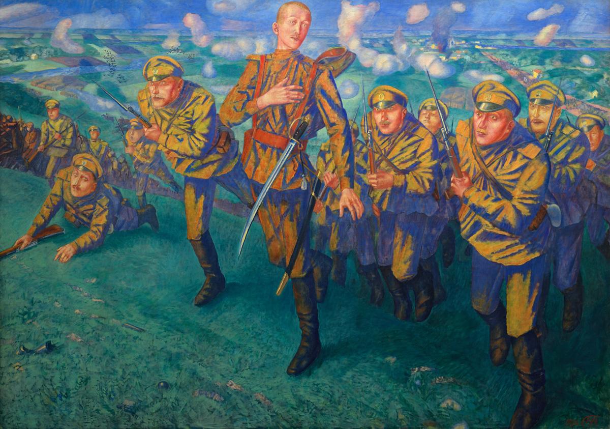 На линии огня, Kuzma Petrov-Vodkin, 1916