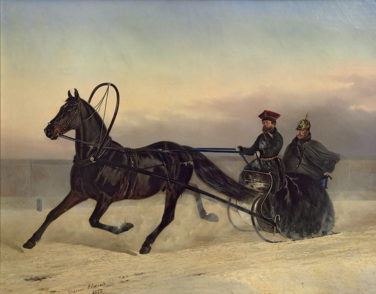 Николай I в санях, Nikolai Sverchkov, 1853