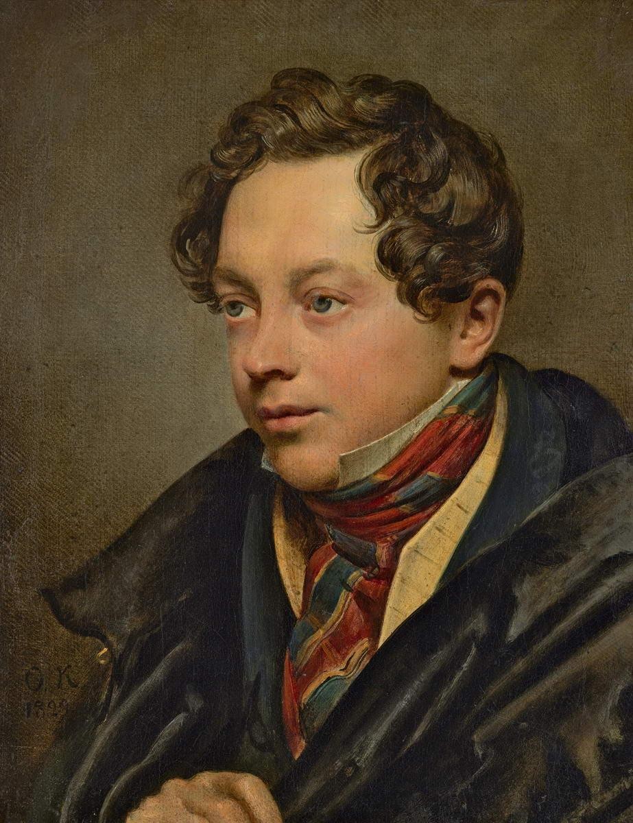 Портрет художника П. В. Басина, Orest Kiprensky, 1829