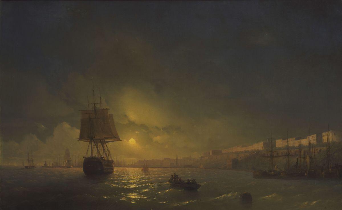 Вид Одессы в лунную ночь, Ivan Aivazovsky, 1846