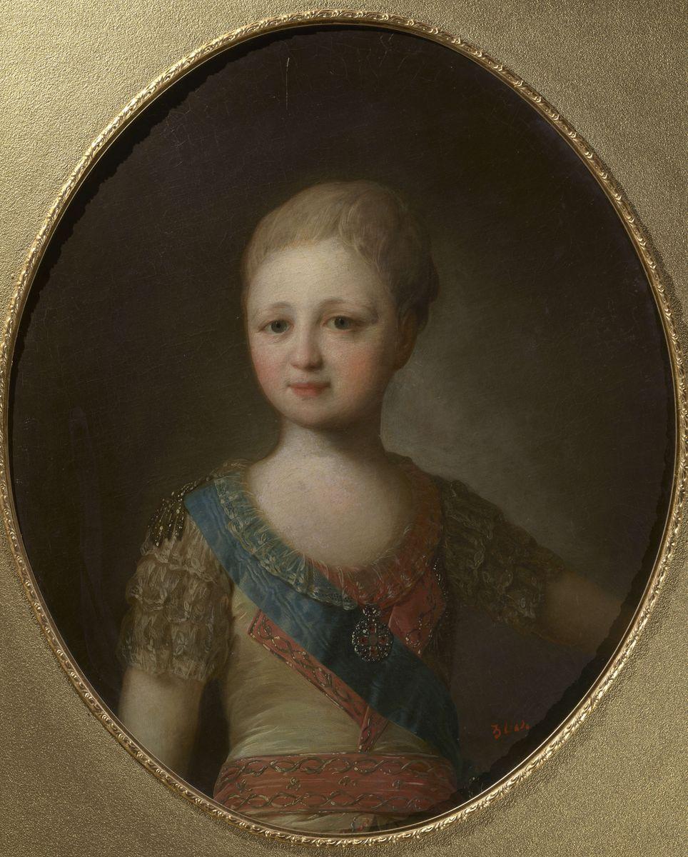 Портрет великого князя Александра Павловича в детстве, Fyodor Rokotov, early 1780s