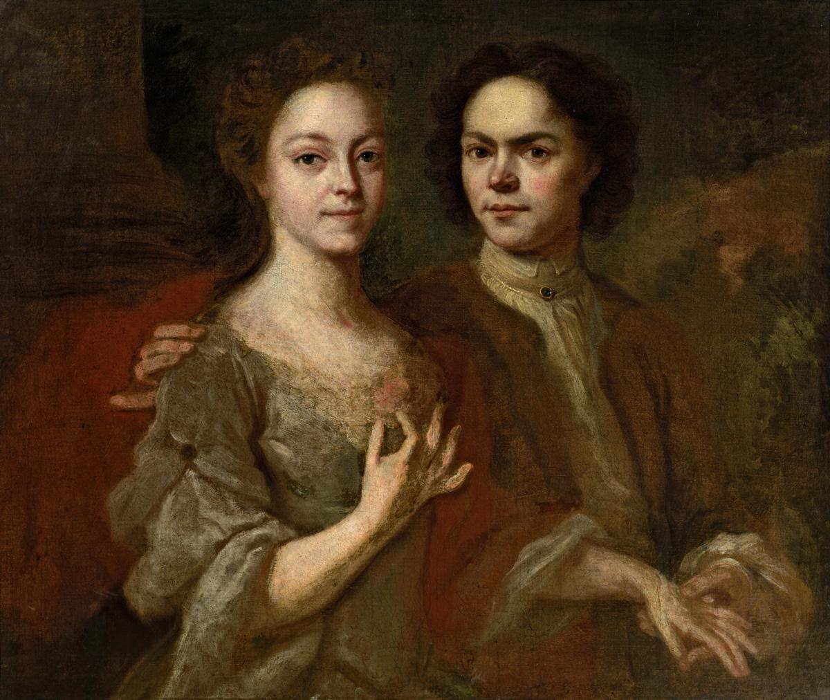 Автопортрет с женой, Andrey Matveyev, 1729 (?). no earlier than 1728 (?)