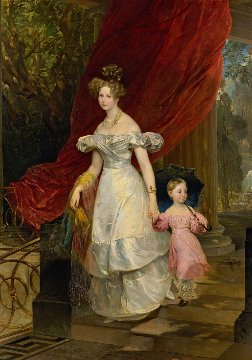 Портрет великой княгини Елены Павловны с дочерью Марией, Karl Bryullov, 1830