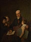 Portrait of the Artist and Art Teacher Kirill Golovachevsky with Three Pupils of the Imperial Academy of Arts