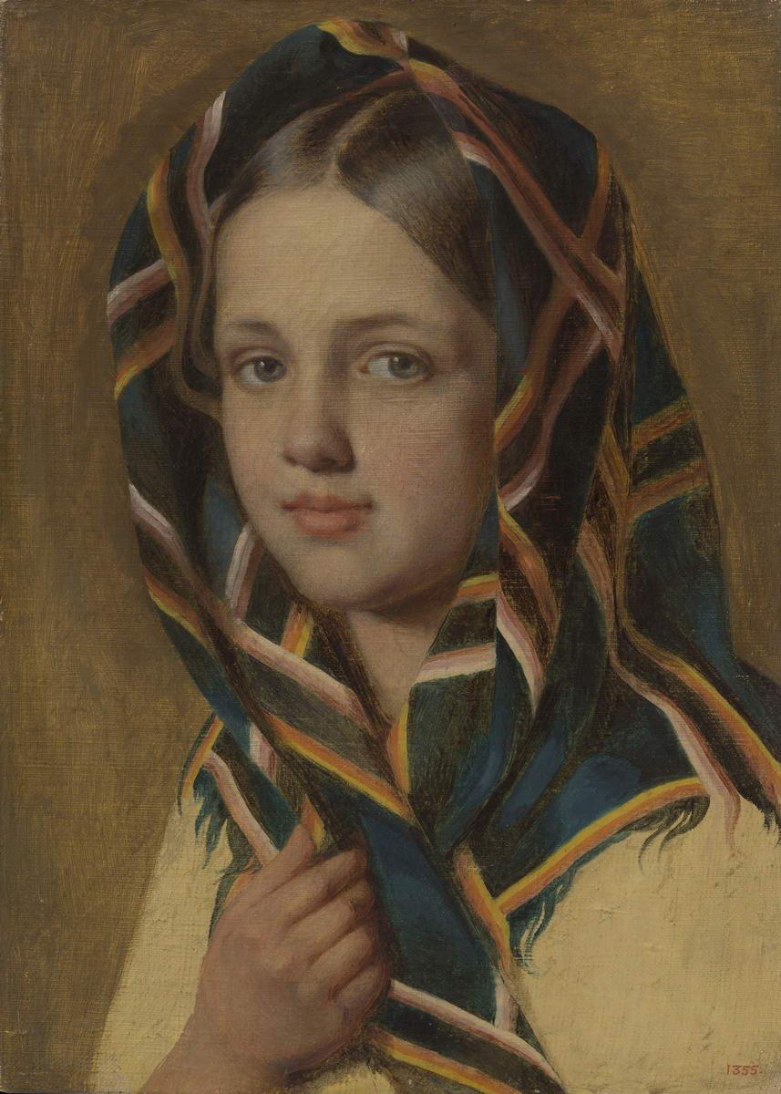Девушка в платке, Alexey Venetsianov, late 1820s
