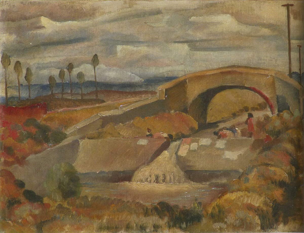 Стирка белья у моста, Victor Arnautoff, 1931