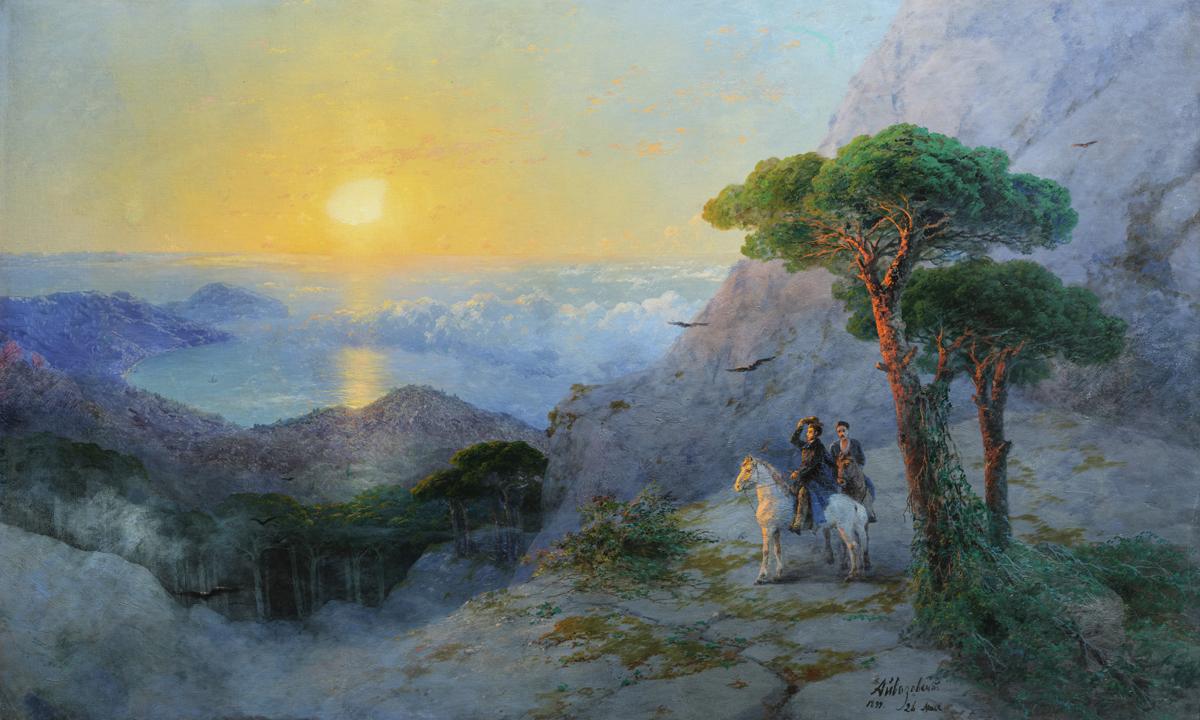 Пушкин на вершине Ай-Петри при восходе солнца, Ivan Aivazovsky, 1899