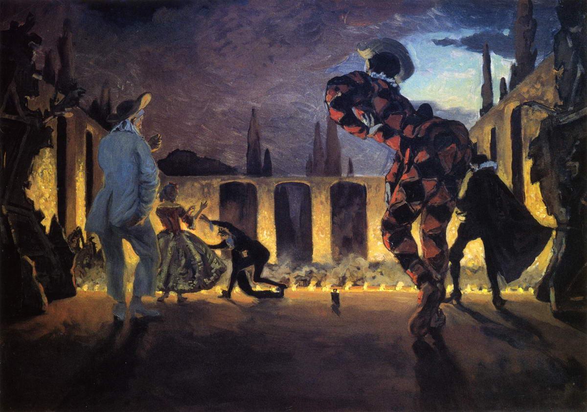 Итальянская комедия, Alexandre Benois, 1906