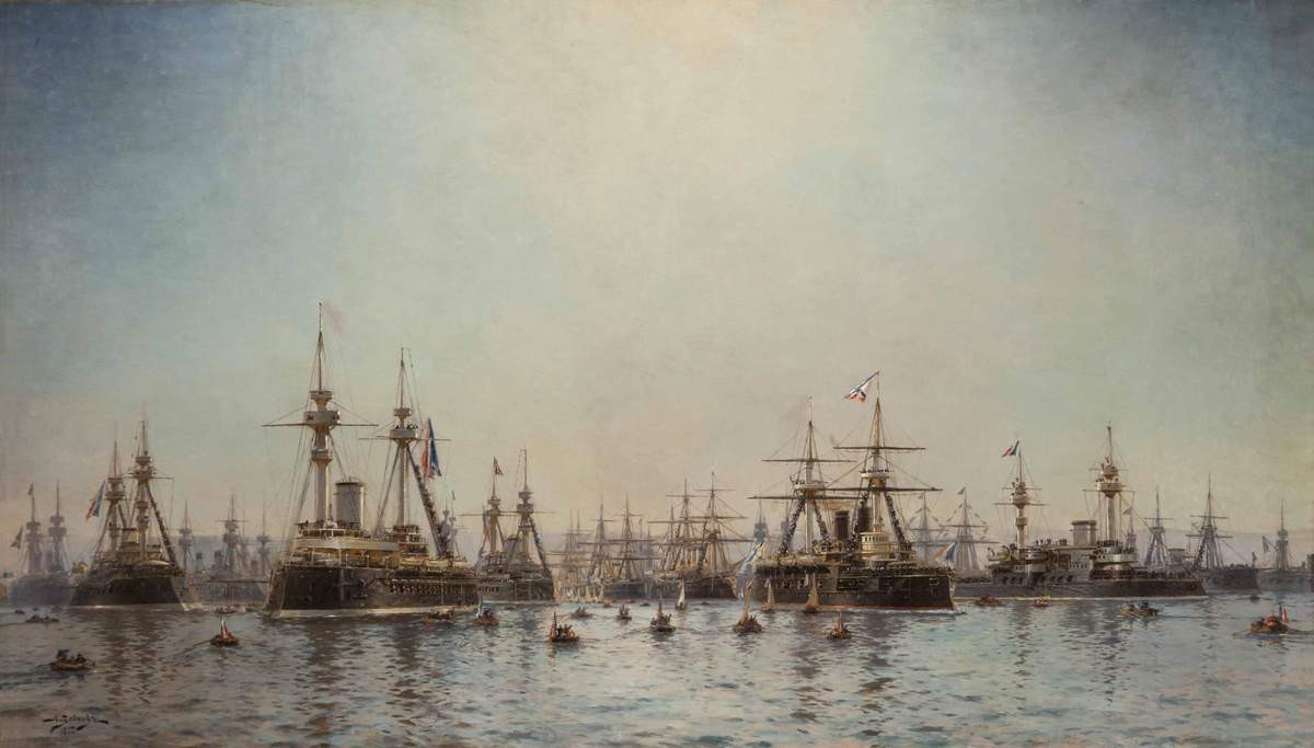 Вход русской эскадры на Тулонский рейд, Leonid Blinov, 1895