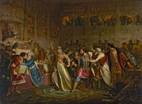  Великая княгиня Софья Витовтовна на свадьбе великого князя Василия Темного в 1433 году срывает с князя Василия Косого пояс